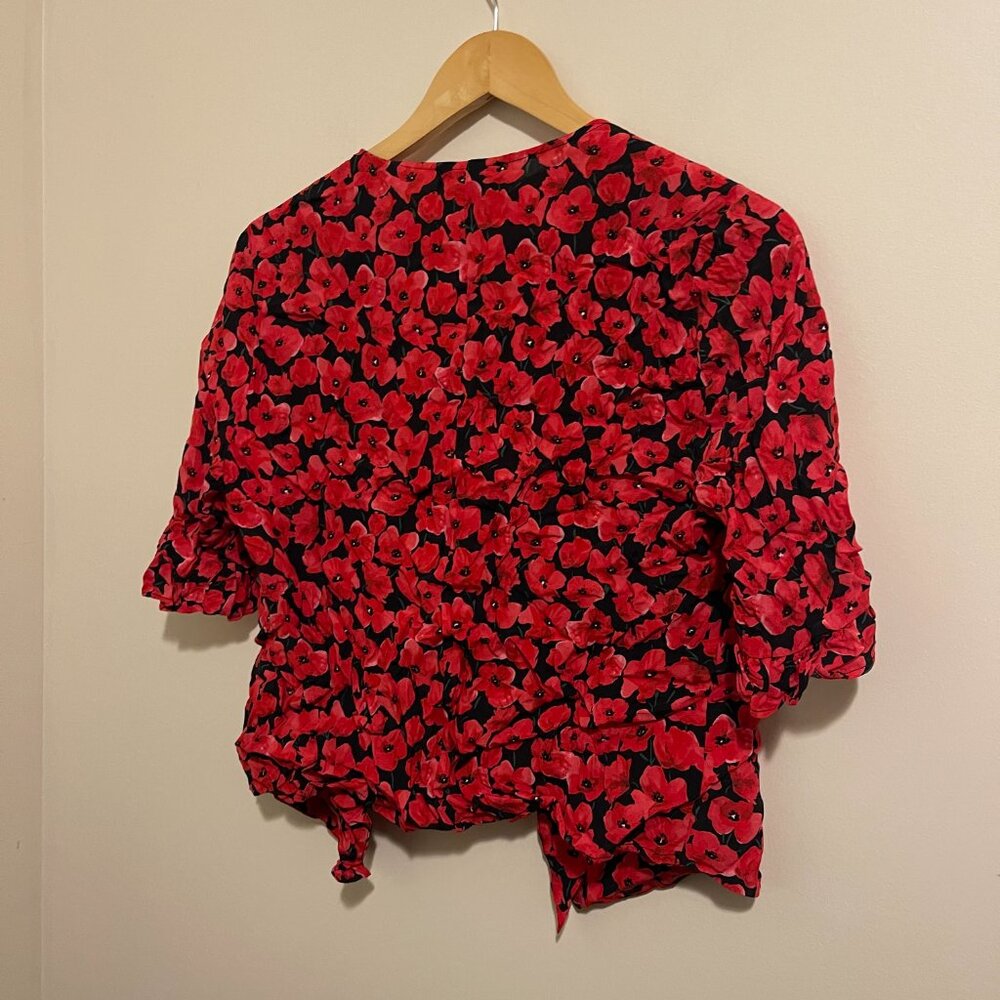 ZARA Accessories Red Floral Matching Set – Top & Skirt – Size L NWT - Picture 5 of 10